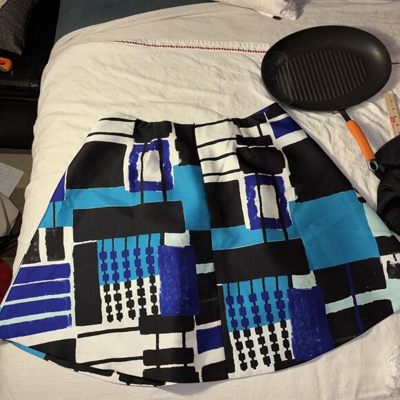 Lane Bryant Blue Geometric A Line Skirt w/ pockets NWT Party Cocktail Plus Sz 20 - Picture 7 of 10